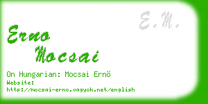 erno mocsai business card
